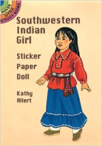 Southwestern Indian Girl Sticker Paper Doll