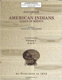 Handbook of American Indians North of Mexico V. 1/4