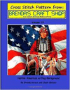 Native American W/Flag Background: Cross Stitch Pattern from Brenda's Craft Shop
